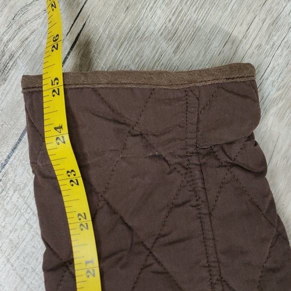 L.L. Bean Brown Quilted Collared Jacket with Plaid Lining - Picture 13 of 13
